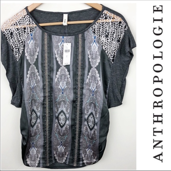 Anthropologie Tops - Anthropologie TINY Crochet Sequined Knit Top